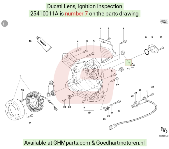 Ducati Lens, inspectie ontsteking 25410011A - Goedhart Motoren