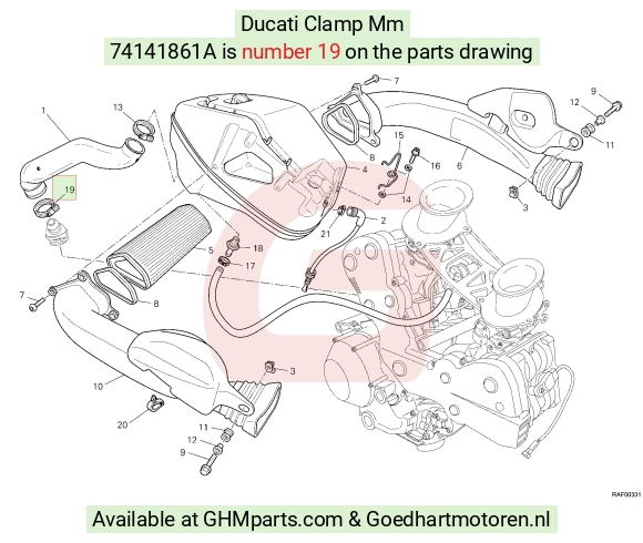 Ducati Klem 20-32 mm 74141861A - Goedhart Motoren
